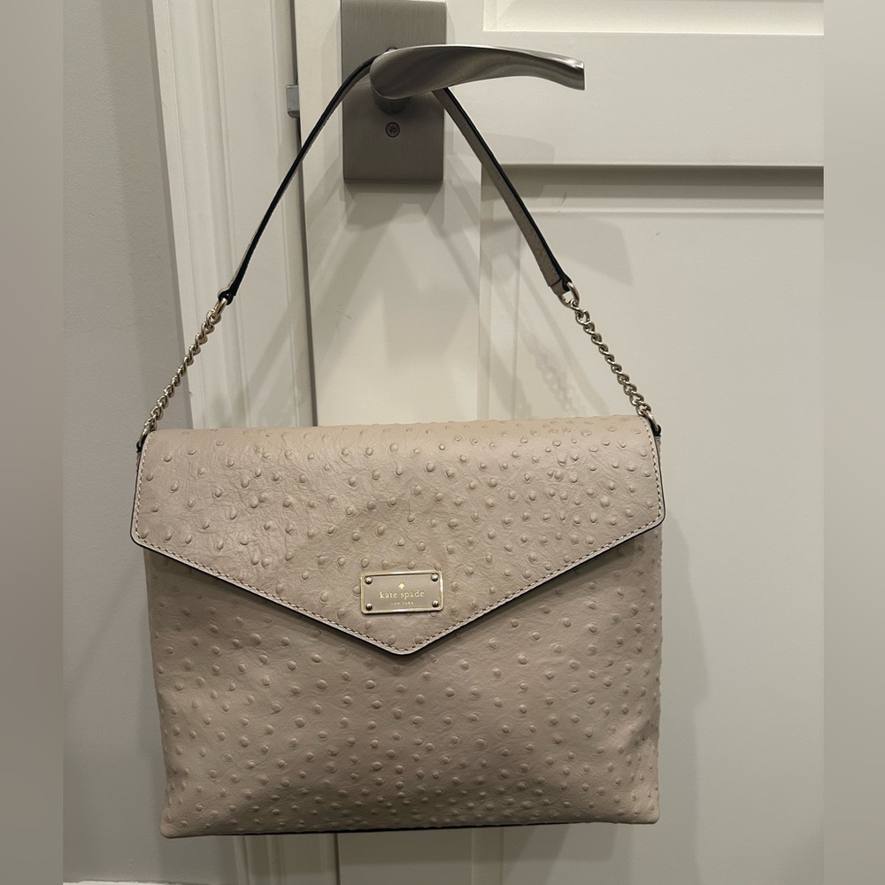 Kate Spade Embossed Ostrich A La Vita Shoulder Bag